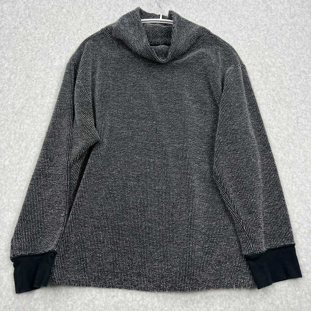 Nike Yoga Sweatshirt Womens Medium Black Luxe Cover-Up Cowl Knit Pullover DD5824